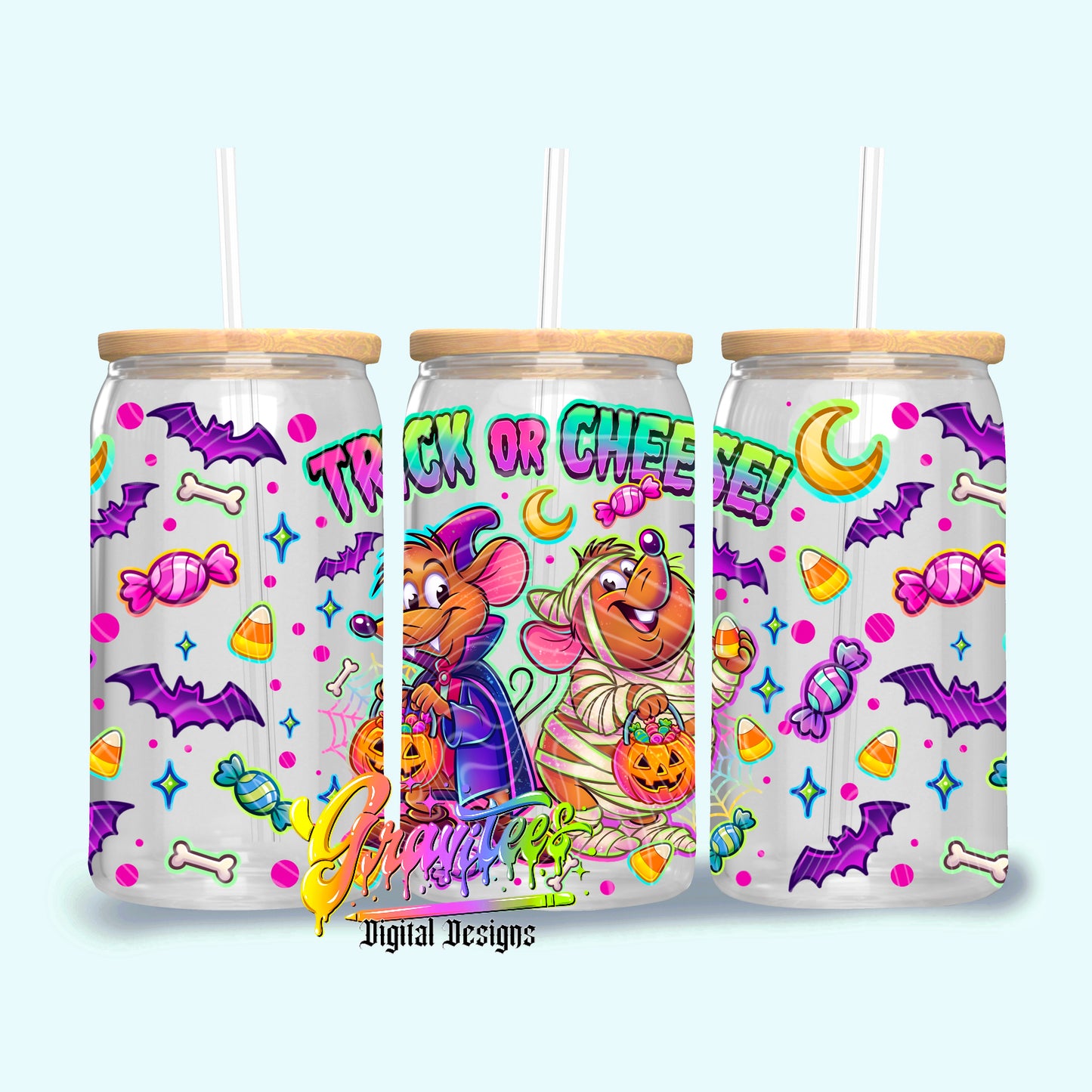 Trick Or Cheese 16oz Tumbler Template Png for UVDTF or Sublimation Printing, PNG Only!