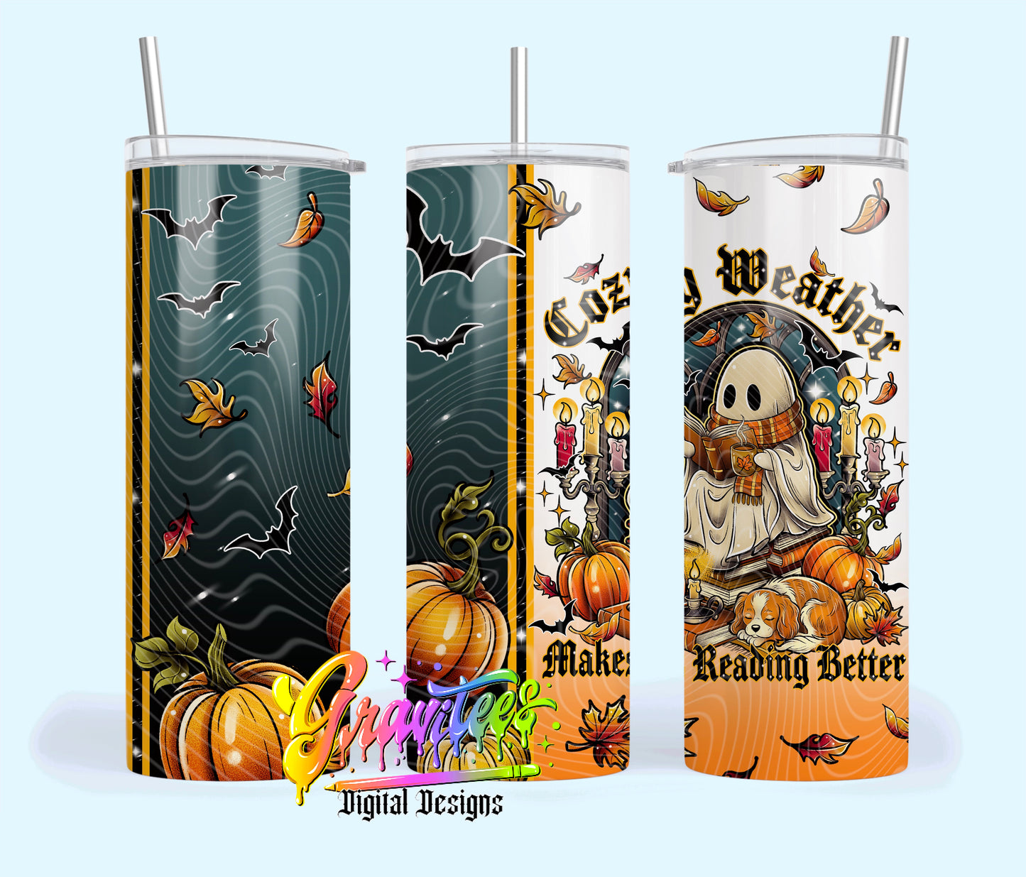 Cozy Books 20oz Tumbler Template Png for UVDTF or Sublimation Printing, PNG Only!