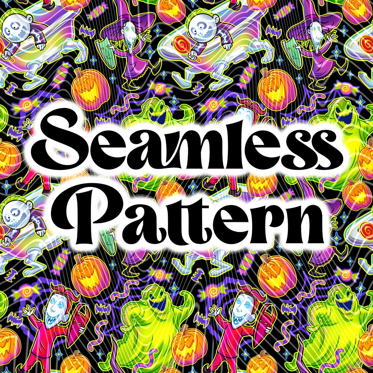 Nightmare Bash Seamless Design Png for UVDTF or Sublimation Printing, PNG Only!