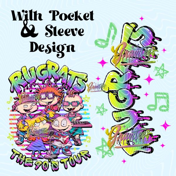 90’s Tour With Sleeve Design Png, Cartoon Band Clipart, Trendy 90’s Clipart, Clipart for DTF or Shirt Printing, PNG Only!