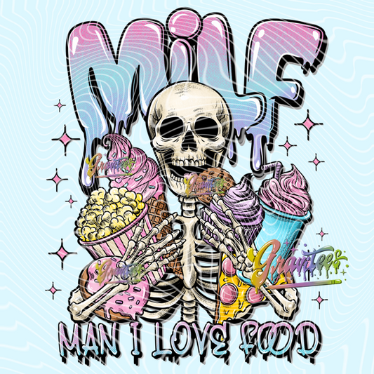 Man I Love Food Milf Design Png, Food Clipart, Food Clipart,  Clipart for DTF or Shirt Printing, PNG Only!