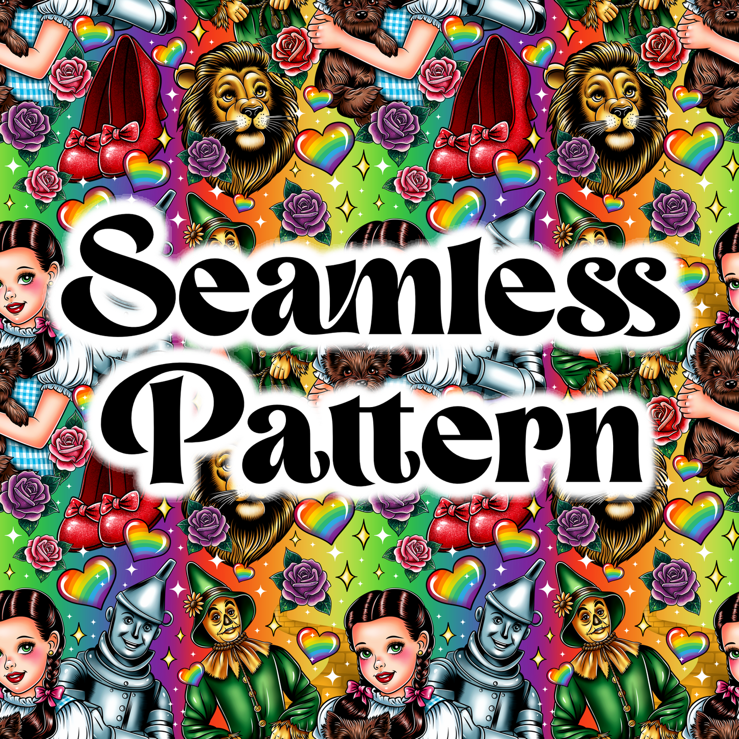 No Place Seamless Design Png, Fairytale Clipart, Rainbow Clipart, Clipart for DTF or Shirt Printing, PNG Only!