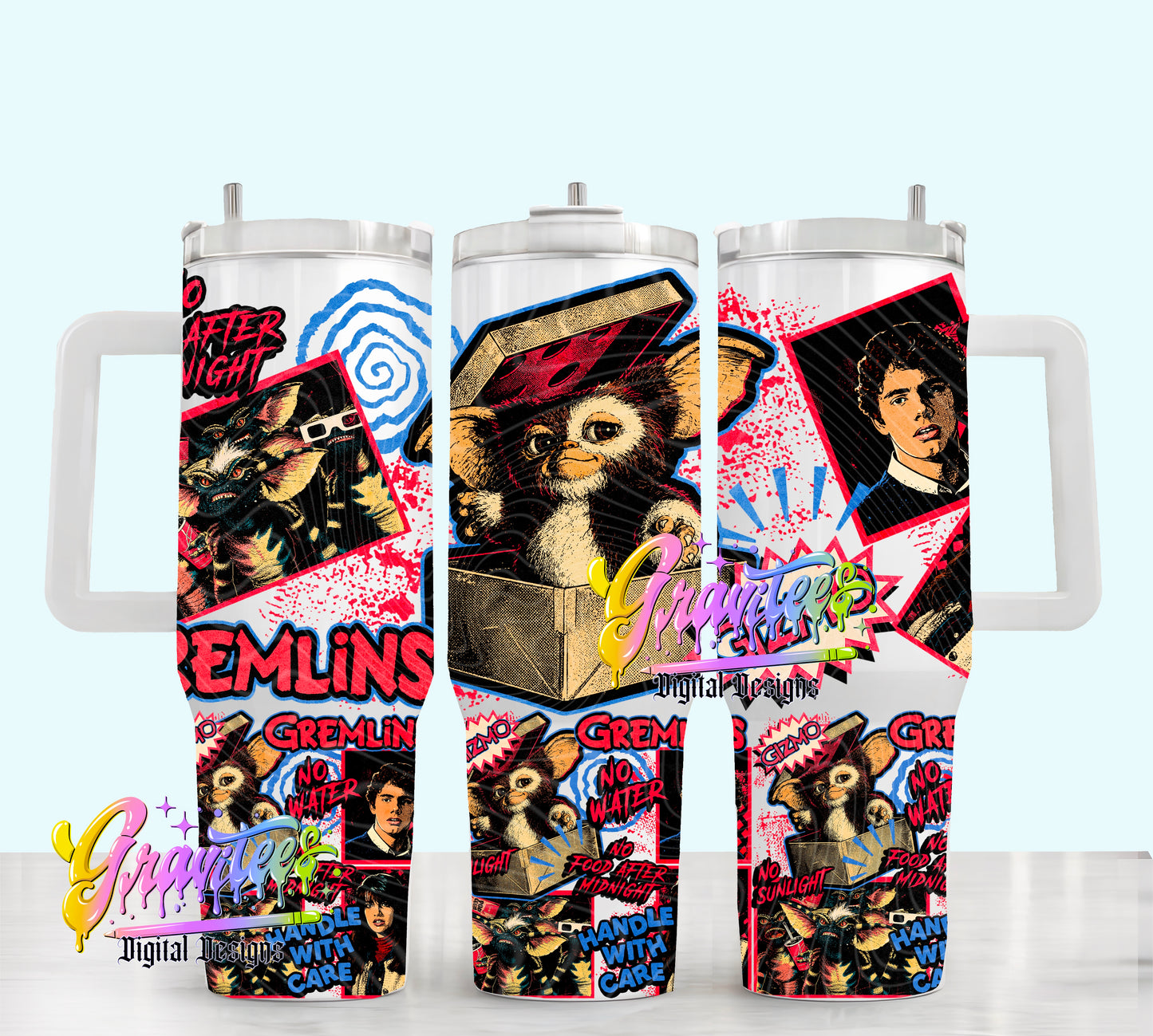 Movie Creatures 40oz Tumbler Template Png for UVDTF or Sublimation Printing, PNG Only!