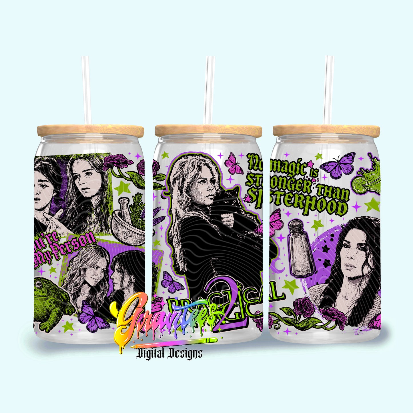Magic Sisterhood 16oz Tumbler Template Png for UVDTF or Sublimation Printing, PNG Only!