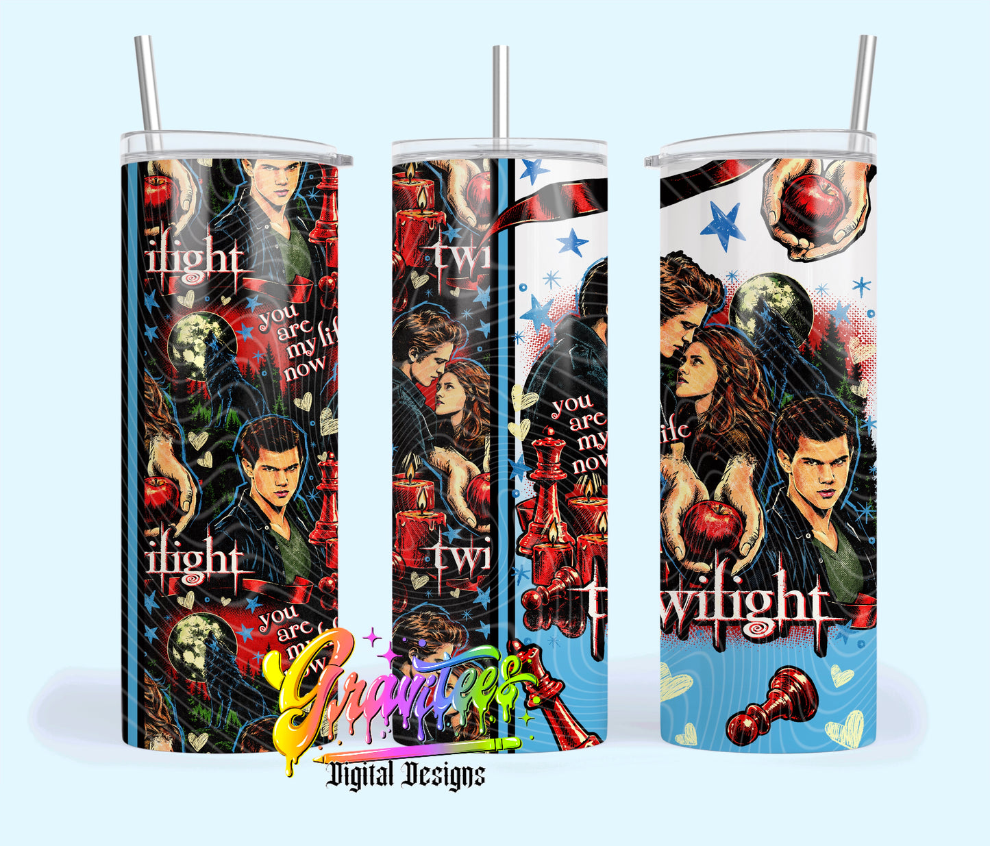 Vampire Lovers 20oz Tumbler Template Png for UVDTF or Sublimation Printing, PNG Only!