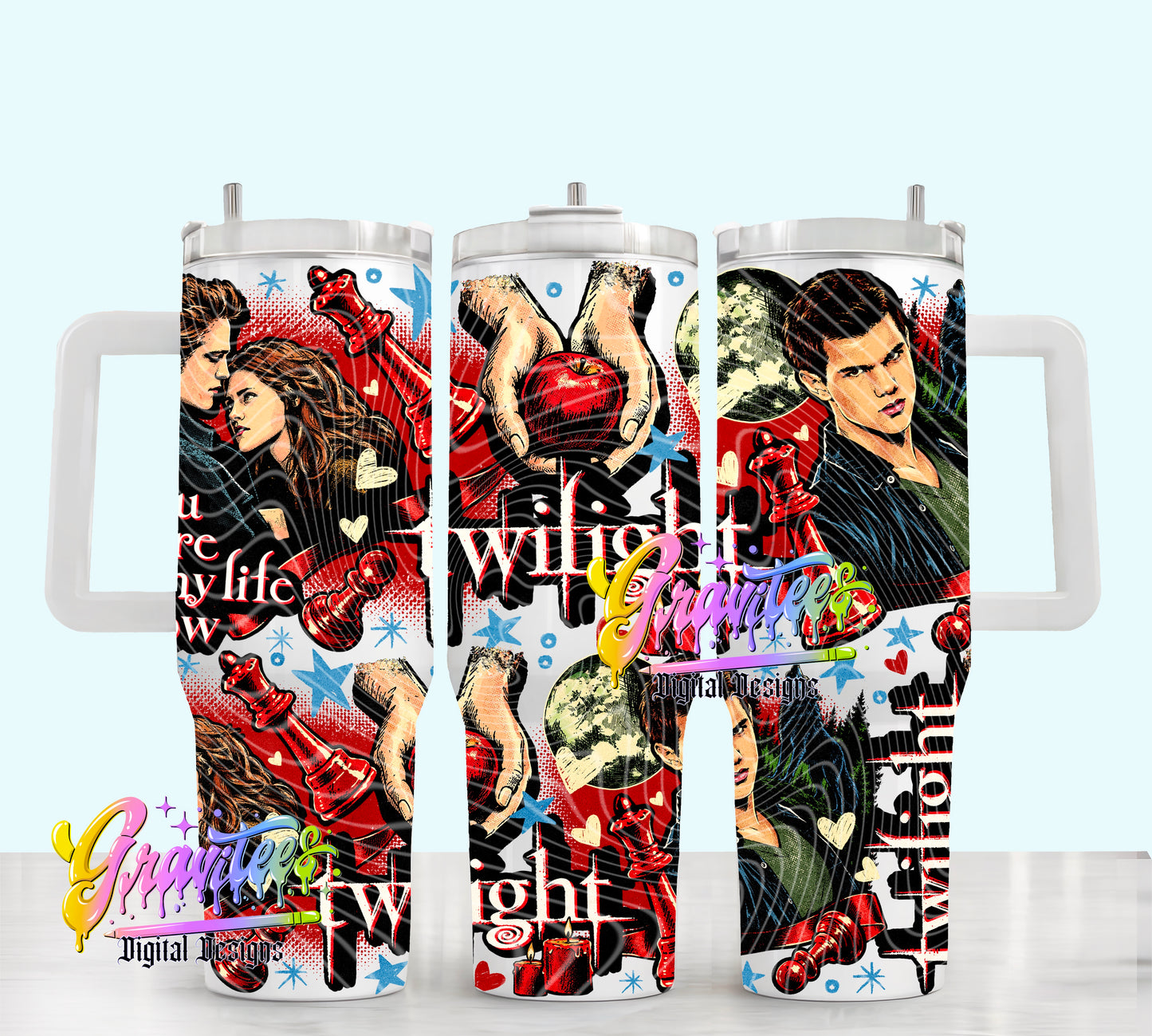 Vampire Lovers 40oz Tumbler Template Png for UVDTF or Sublimation Printing, PNG Only!