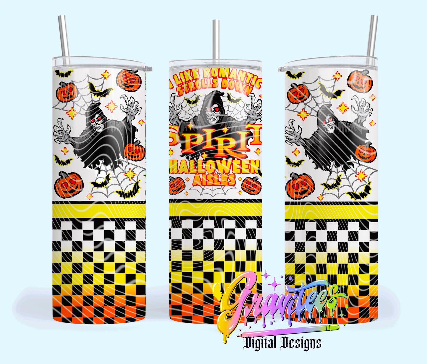 Halloween Shopping Design 20oz Tumbler Template Design PNG, for UVDTF or Sublimation Printing PNG Only!!