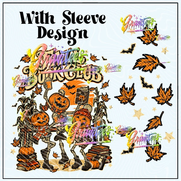 Fall Book Club With Sleeve Design Png for DTF or Shirt Printing, PNG Only!