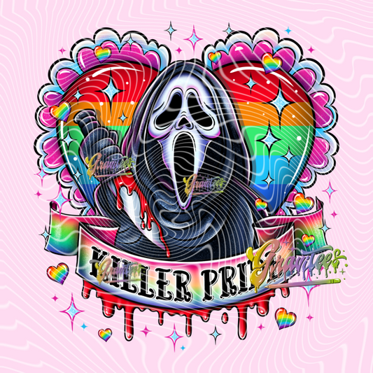 Killer Pride Png, Pride Clipart, Horror Pride Clipart, Clipart for DTF or Shirt Printing, PNG Only!