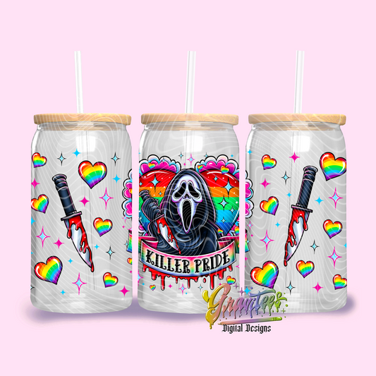 Killer Pride Libbey Template Png, Pride Clipart, Horror Pride Clipart, Clipart for DTF or Shirt Printing, PNG Only!