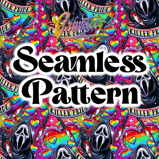Killer Pride Seamless Png, Pride Clipart, Horror Pride Clipart, Clipart for DTF or Shirt Printing, PNG Only!