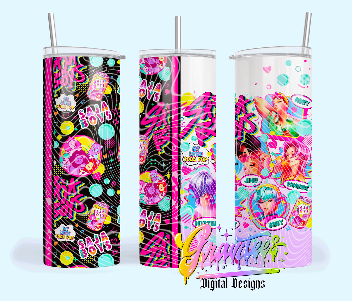 Demon Boys S O D A P O P Set Design Png for DTF or Shirt Printing, PNG Only!
