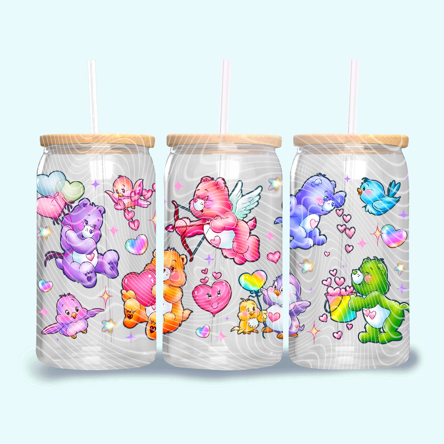 Love Cuties 16oz Tumbler Template Design PNG, Valentine Design for UVDTF or Sublimation Printing PNG Only!