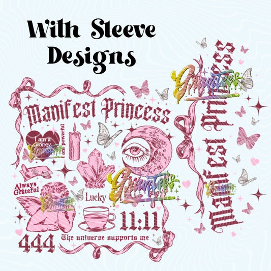 Manifest Princess Design With Sleeve Design  for DTF or Sublimation Shirt Printing, PNG Only