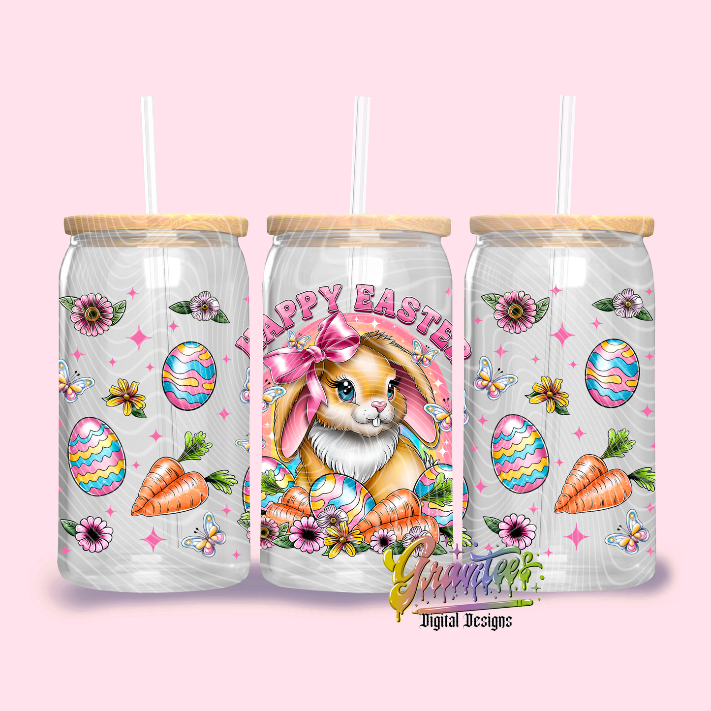 Easter Bunny Libbey Template Design Png, Easter Libbey Template, PNG for UVDTF or Sublimation Printing, PNG Only!
