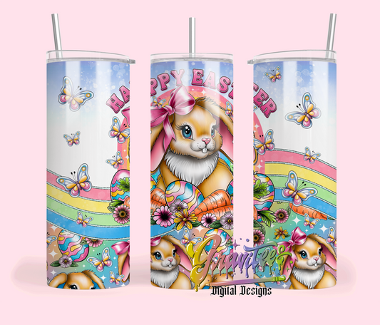 Easter Bunny Skinny Tumbler Template Design Png, Easter Skinny Template, PNG for UVDTF or Sublimation Printing, PNG Only!