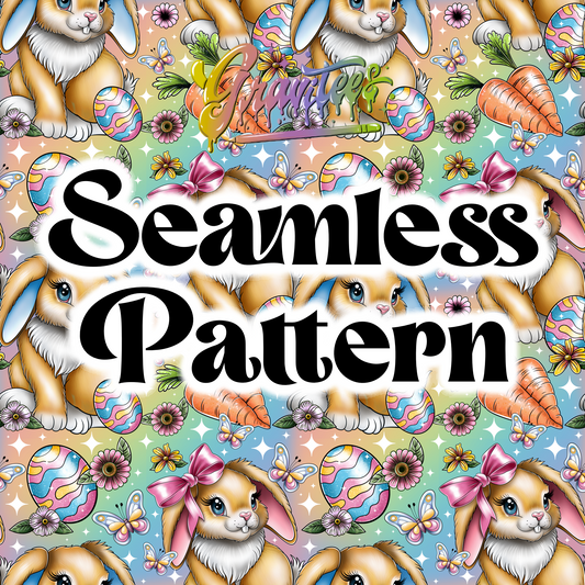 Easter Spring Seamless Design Png, Cartoon Spring Clipart, Trendy Spring Clipart, Clipart for DTF or Shirt Printing, PNG Only!