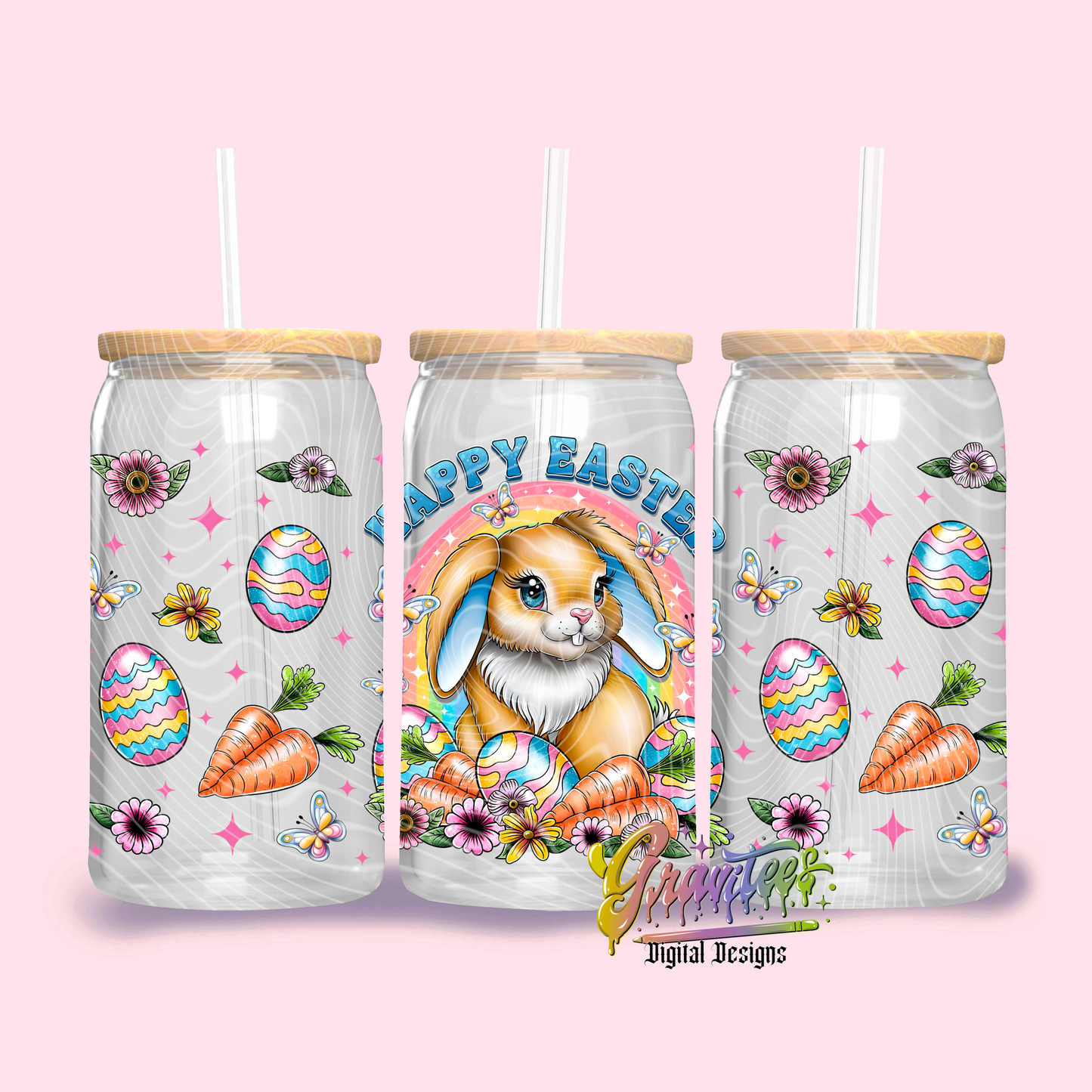 Easter Bunny Libbey Template Design Png, Easter Libbey Template, PNG for UVDTF or Sublimation Printing, PNG Only!