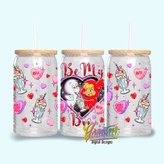 Ghost Friends 16oz Tumbler Template Design PNG,  for UVDTF or Sublimation Printing PNG Only