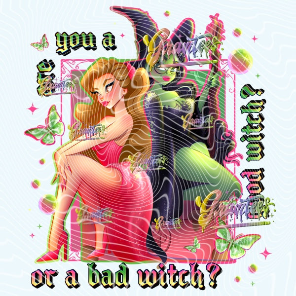 Good or Bad Witch Design Png for DTF or Shirt Printing, PNG Only!