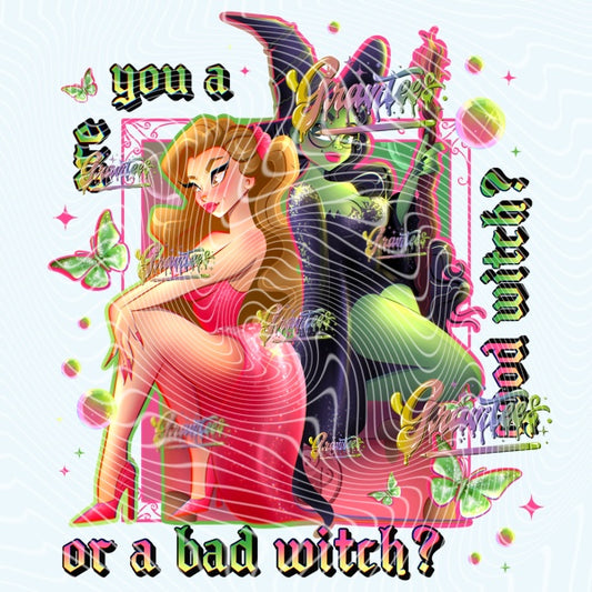 Good or Bad Witch Design Png for DTF or Shirt Printing, PNG Only!