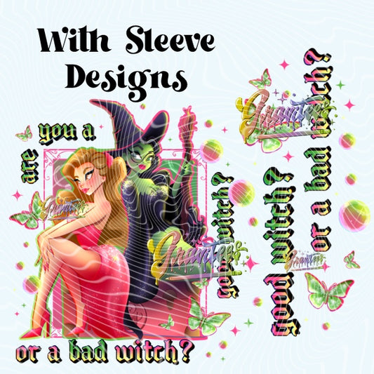 Good or Bad Witch Design Png with Sleeve Design for DTF or Shirt Printing, PNG Only!