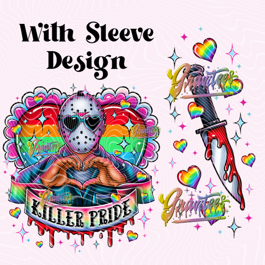 Killer Pride with Sleeve Design Png, Pride Clipart, Horror Pride Clipart, Clipart for DTF or Shirt Printing, PNG Only!
