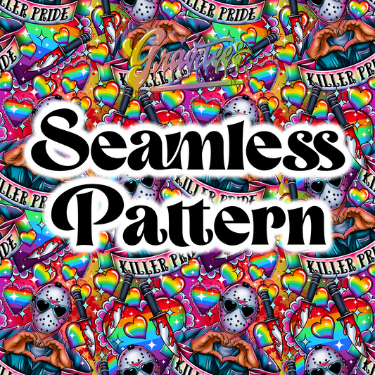 Killer Pride with Seamless Design Png, Pride Clipart, Horror Pride Clipart, Clipart for DTF or Shirt Printing, PNG Only!