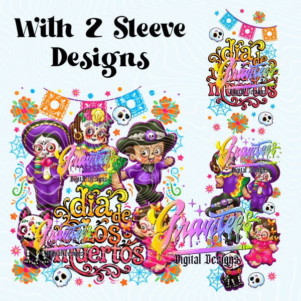 Muertos Design with Two Sleeves Png for DTF or Shirt Printing, PNG Only!