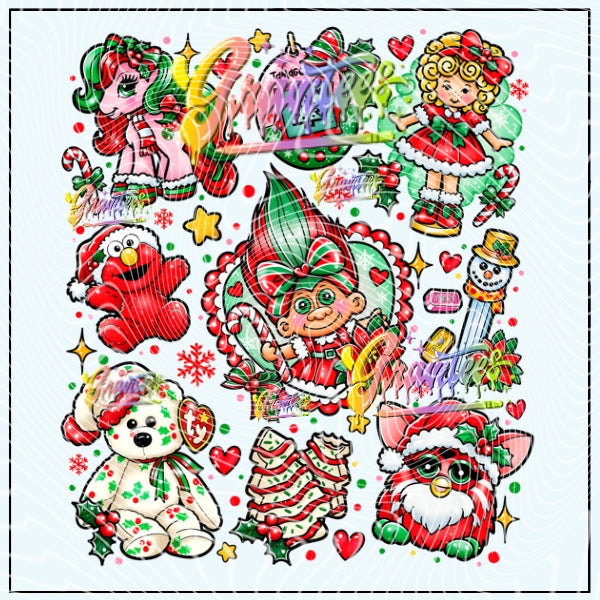 90’s Christmas Collage Png for DTF or Shirt Printing, PNG Only!