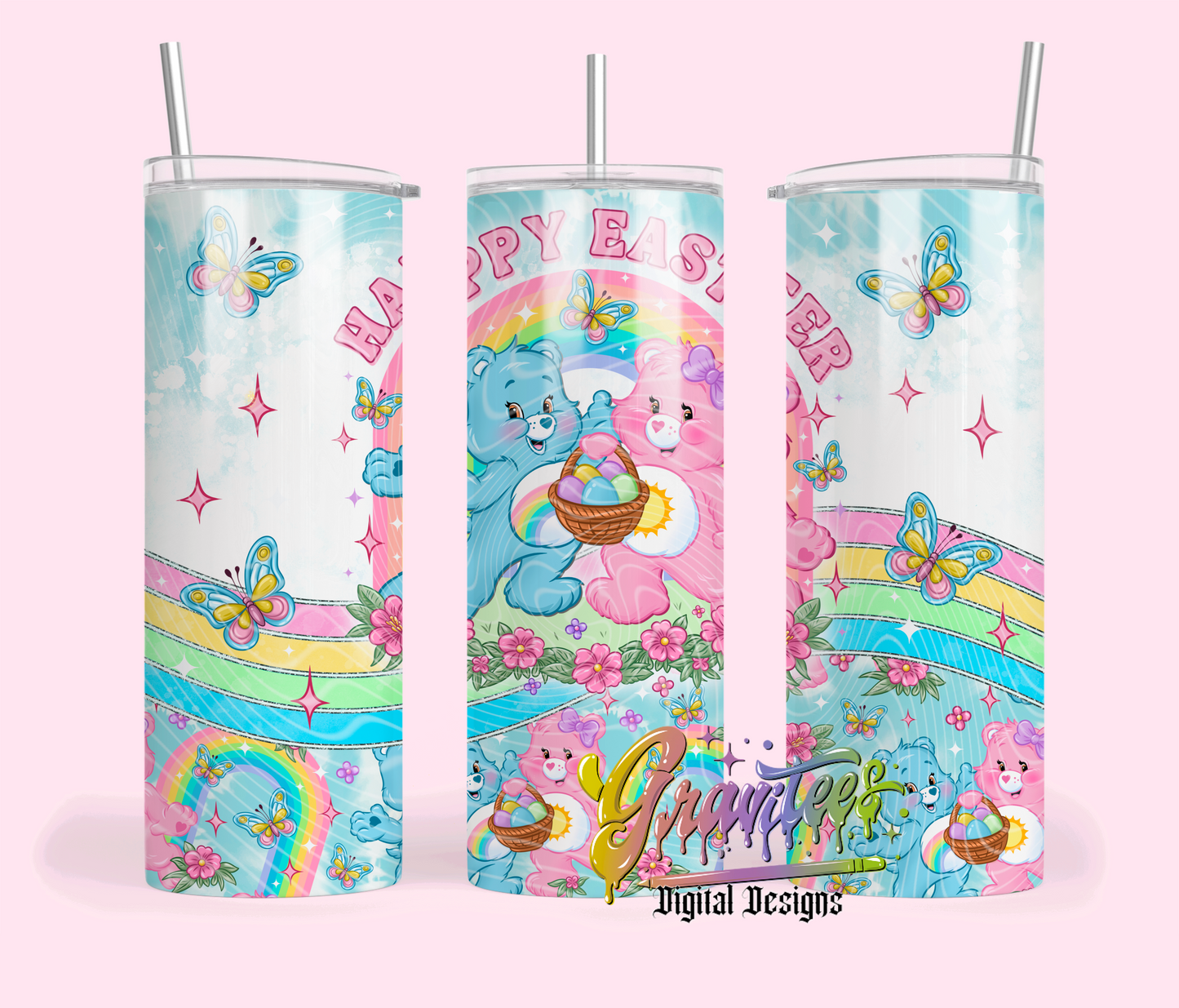 Easter Cuties Skinny Tumbler Design Png, Easter Cuties Skinny Tumbler Template for UVDTF or Sublimation Printing, PNG Only!