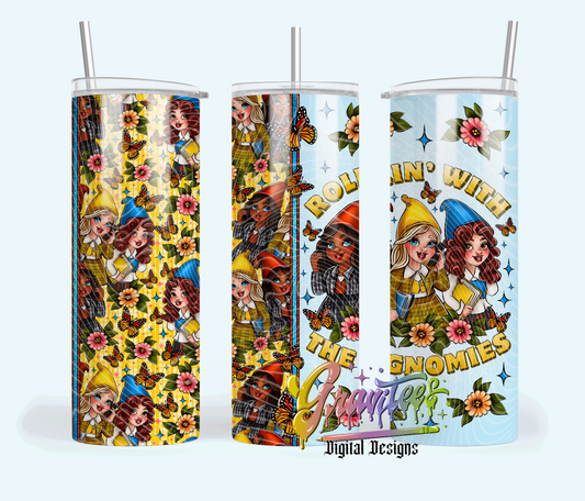 Gnomies Skinny Tumbler Design Png, Trendy Gnomies Skinny Tumbler Template for UVDTF or Sublimation Printing, PNG Only!