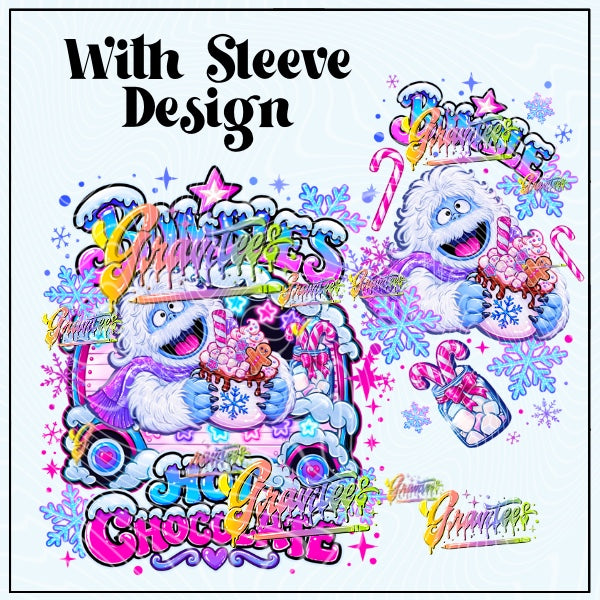 Yeti Hot Cocoa With Sleeve Design Png for DTF or Shirt Printing, PNG Only!