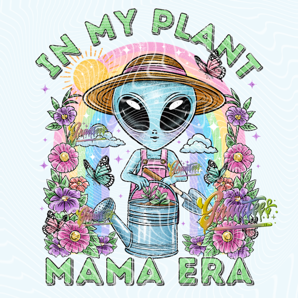 Alien Plant Mama Spring Design Png, Spring Clipart, Trendy Spring Clipart, Clipart for DTF or Shirt Printing, PNG Only!