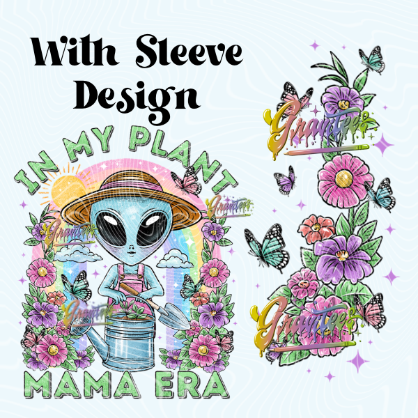 Alien Plant Mama Spring with Sleeve Design Png, Spring Clipart, Trendy Spring Clipart, Clipart for DTF or Shirt Printing, PNG Only!