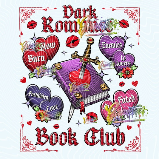 Dark Romance Book Club Design Png for DTF or Shirt Printing, PNG Only!