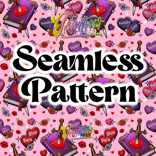 Dark Romance Book Club Seamless Design Png for DTF or Shirt Printing, PNG Only!