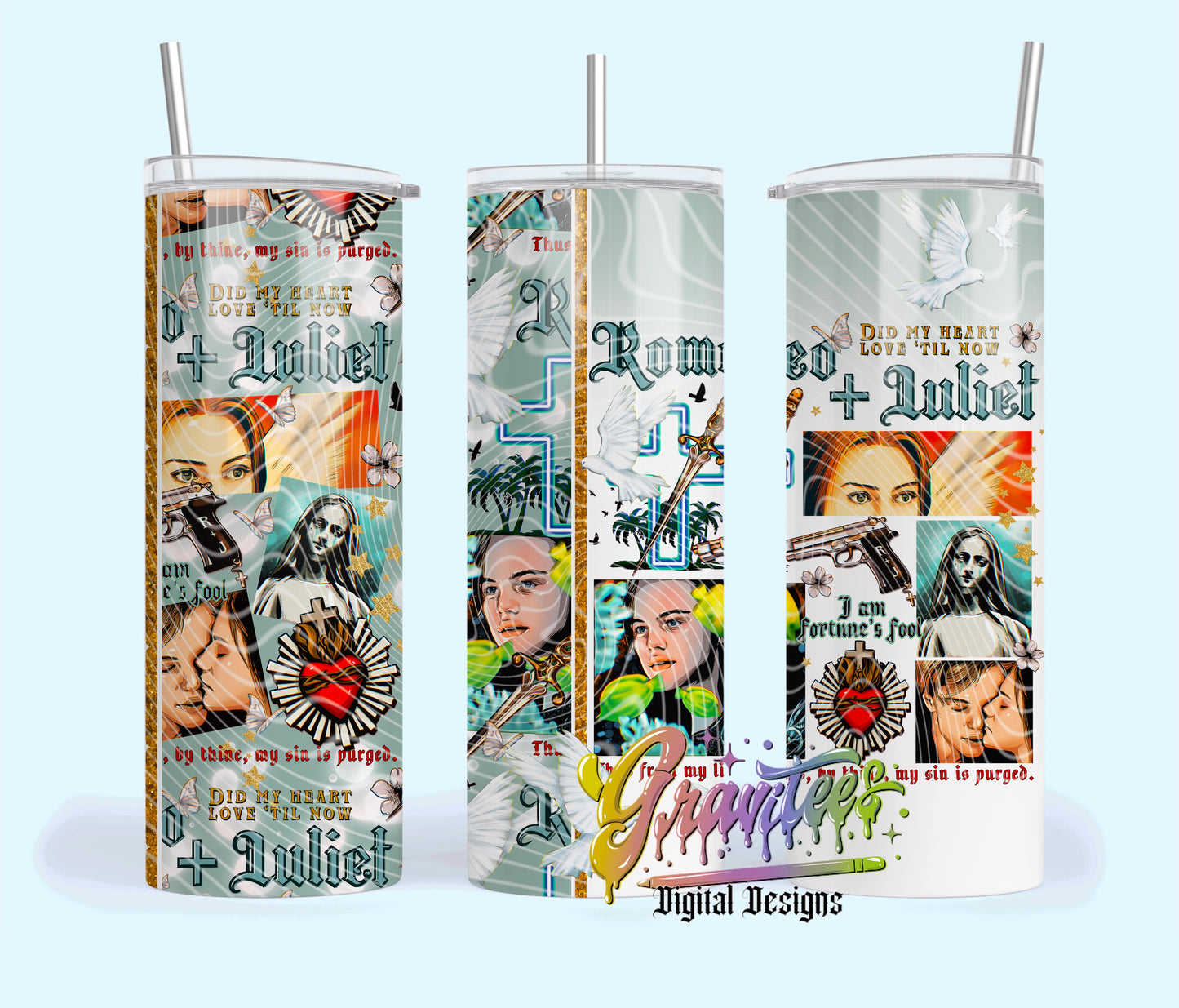 Fool’s Fortune 20oz Tumbler Template Design PNG, for UVDTF or Sublimation Printing PNG Only