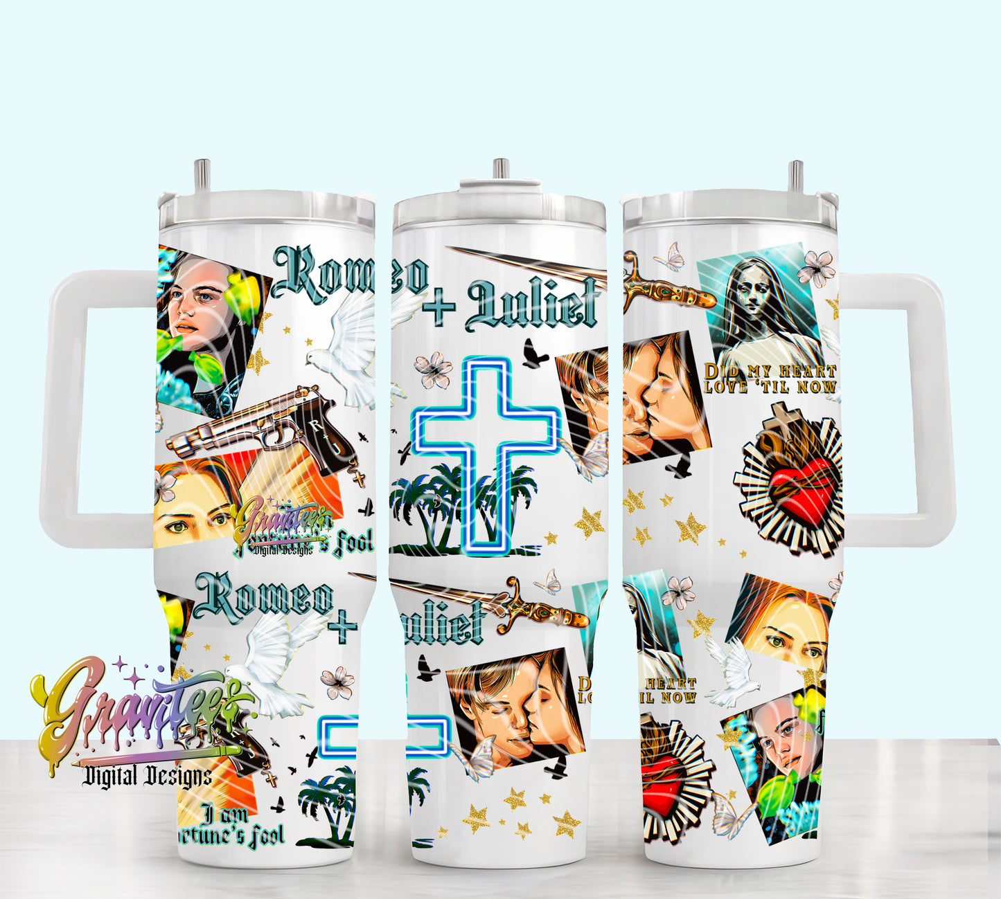 Fool’s Fortune 40oz Tumbler Template Design PNG, for UVDTF or Sublimation Printing PNG Only