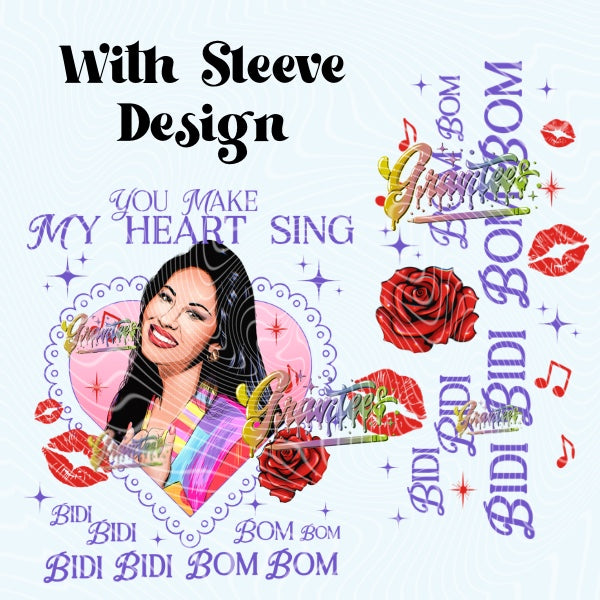 You Make My Heart Sing Design with Sleeve Design Png for DTF or Shirt Printing, PNG Only!