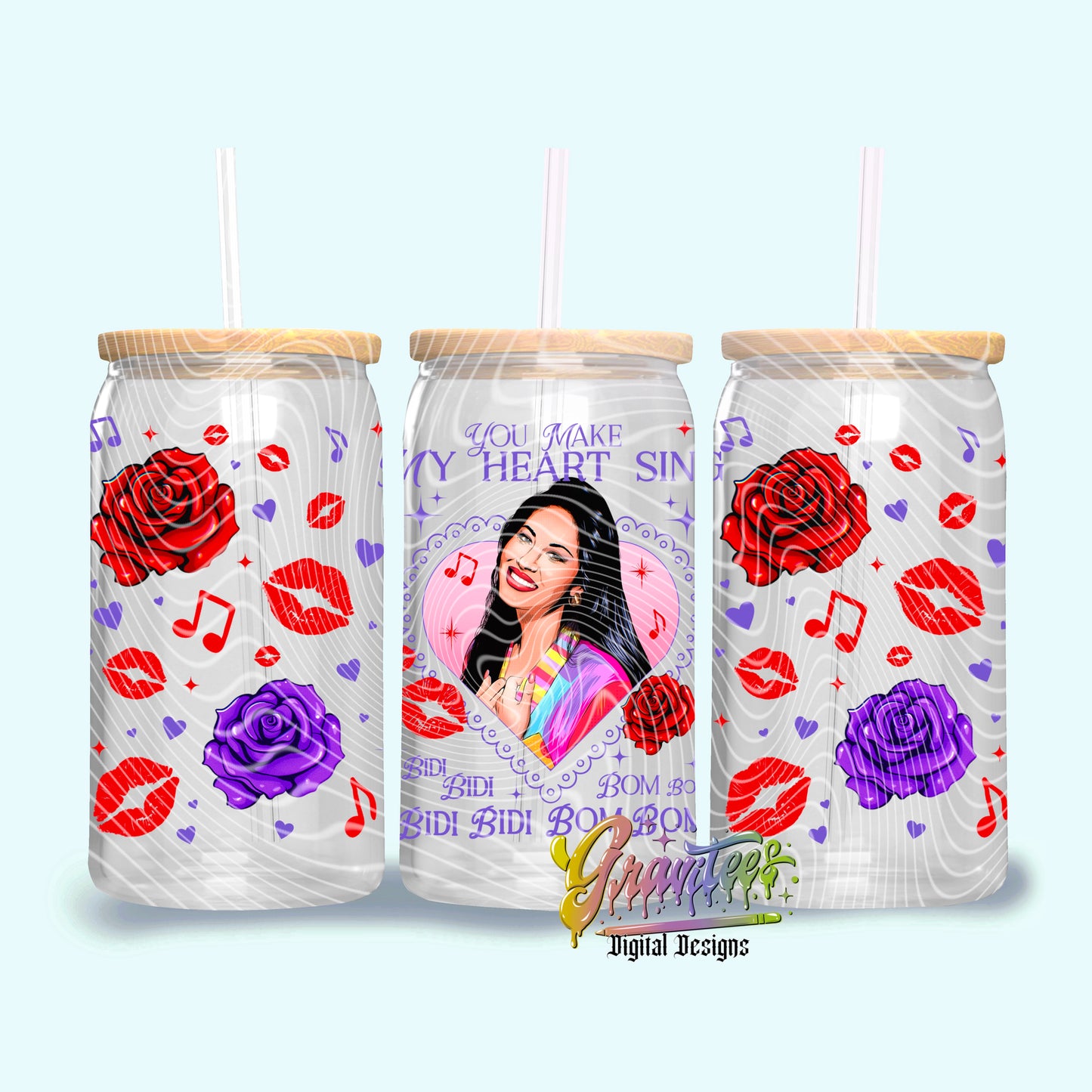 You Make My Heart Sing 16oz Tumbler Template Design PNG, for UVDTF or Sublimation Printing PNG Only