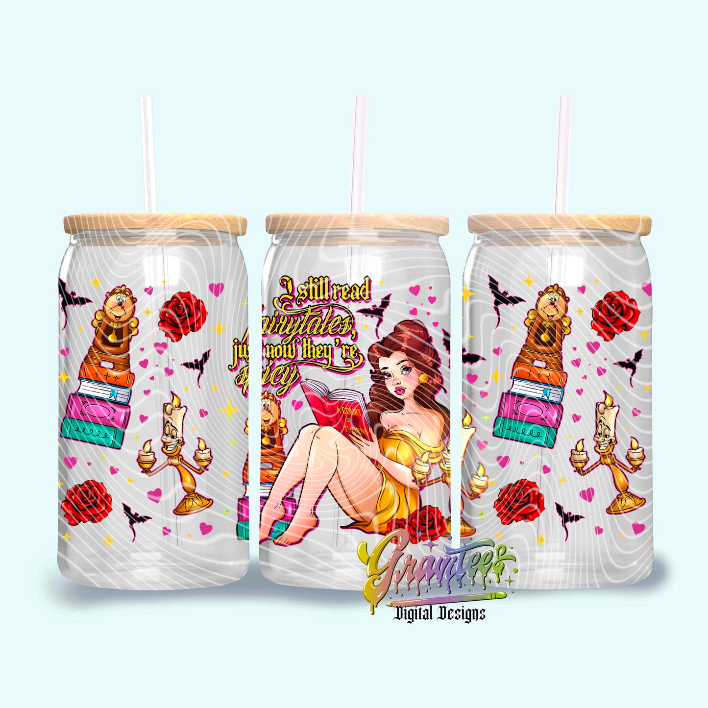 FAIRY TALES 16oz Tumbler Template Design PNG, for UVDTF or Sublimation Printing PNG Only