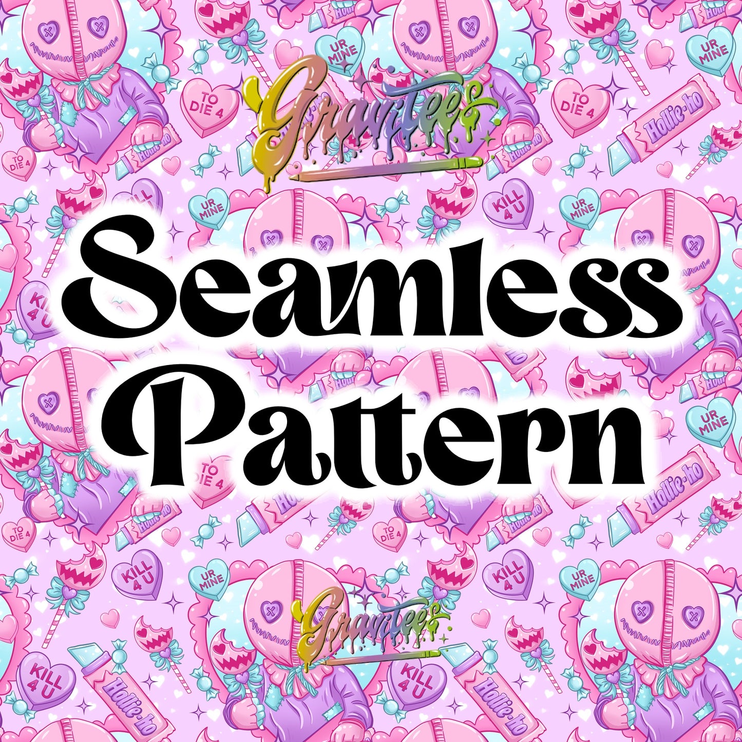 Sweet as A Treat Png Seamless Design, Valentine Candy Hearts Horror PNG for DTF or Shirt Printing, PNG Only!