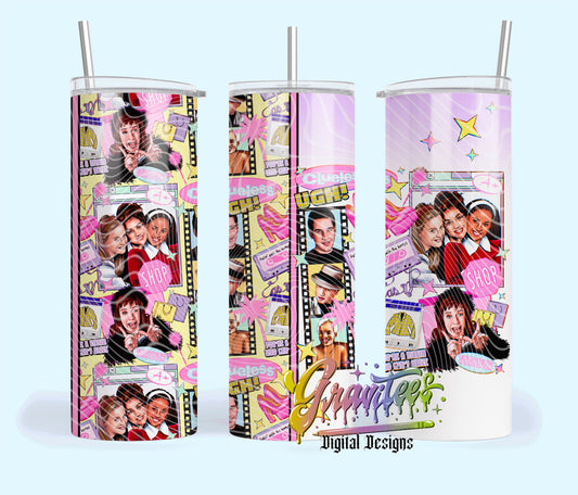 Fashion 90’s 20oz Tumbler Template Design PNG,  for UVDTF or Sublimation Printing PNG Only
