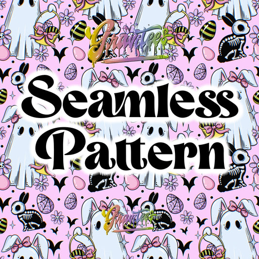 Easter Hauntings Seamless Design Png, Gothic Easter PNG, Spring PNG for DTF or Shirt Printing, PNG Only