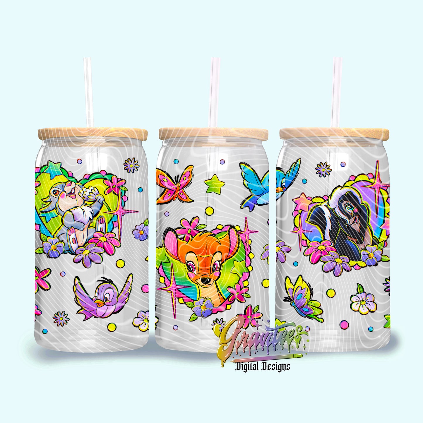 Spring Animals 16oz Tumbler Template Design PNG, for UVDTF or Sublimation Printing PNG Only