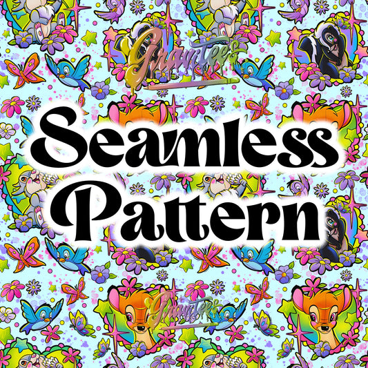 Spring Animals Seamless Design Png for DTF or Shirt Printing, PNG Only!