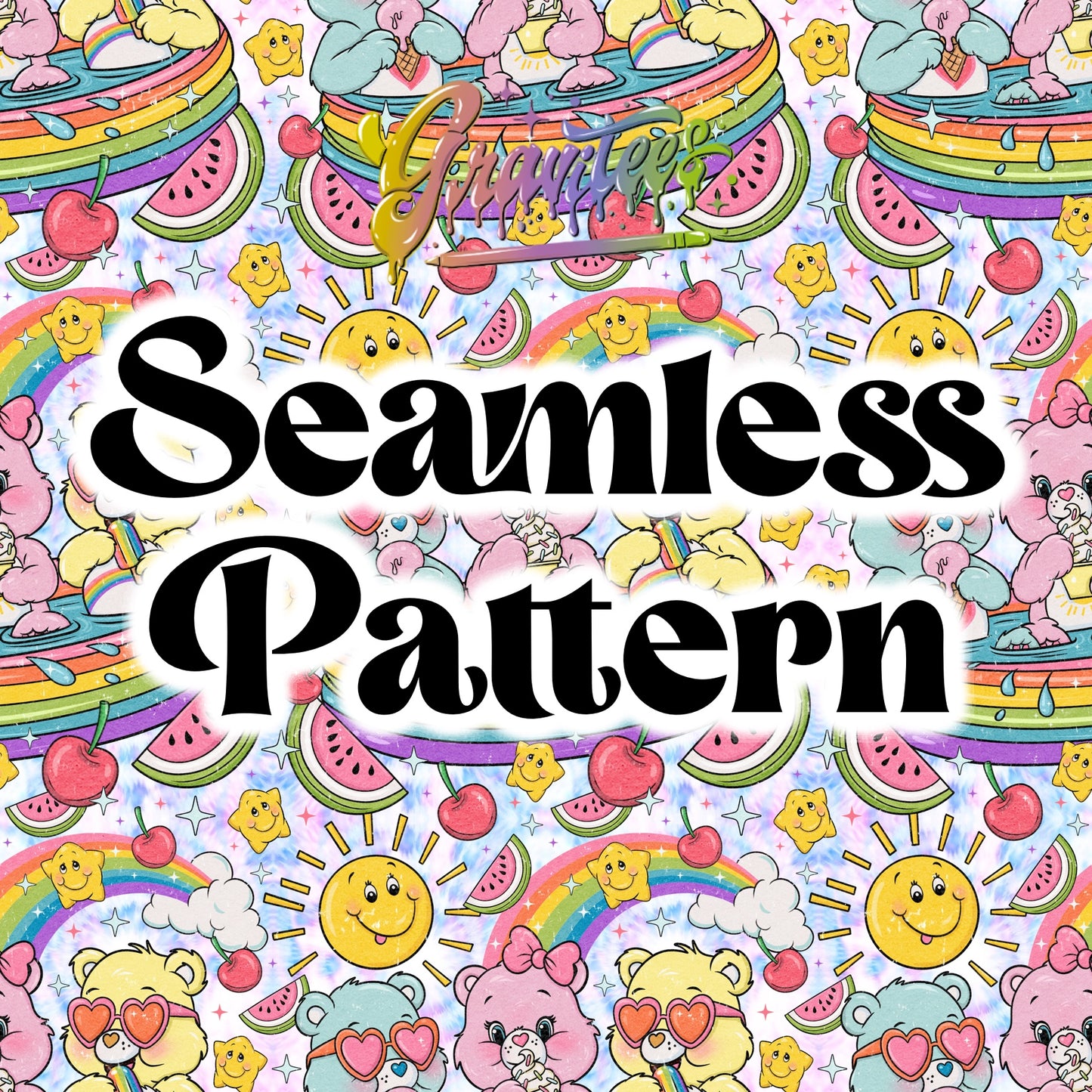 Summer Cuties Seamless Design Png, 90s Clipart, Cuties Design for DTF or Shirt Printing, PNG Only!