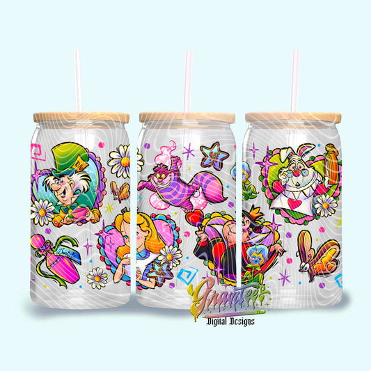 Rabbit Hole 16oz Tumbler Template Design PNG,  for UVDTF or Sublimation Printing PNG Only