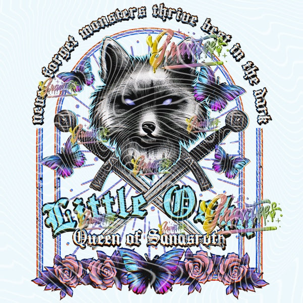 Butterfly Wolf Book Design Png for DTF or Shirt Printing, PNG Only!